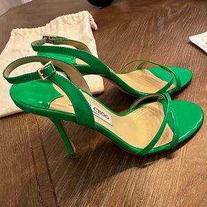 Jimmy Choo strapped green heels